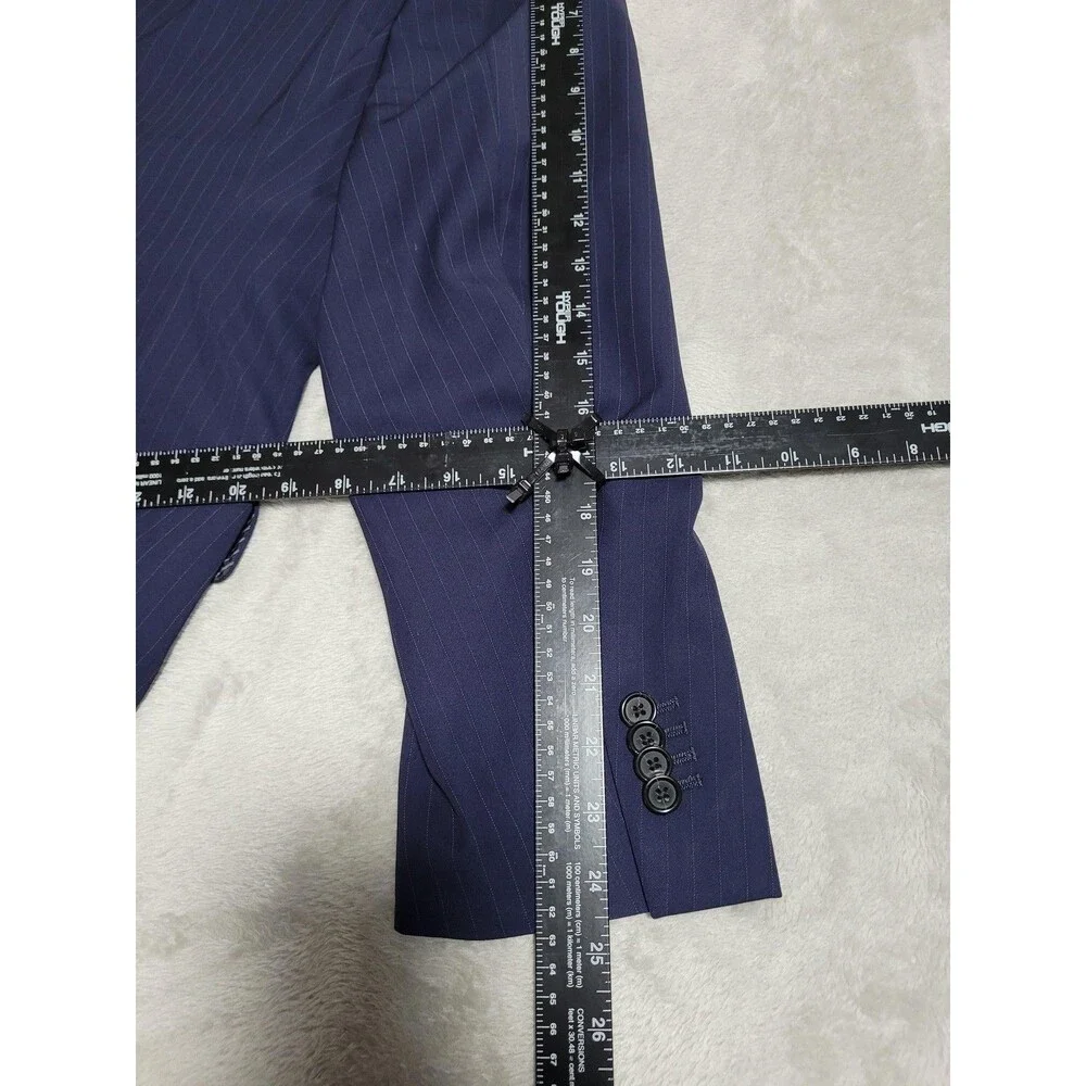 Banana Republic Suit Jacket Mens 48R Blue Pinstripe Wool Slim Fit 2 Button